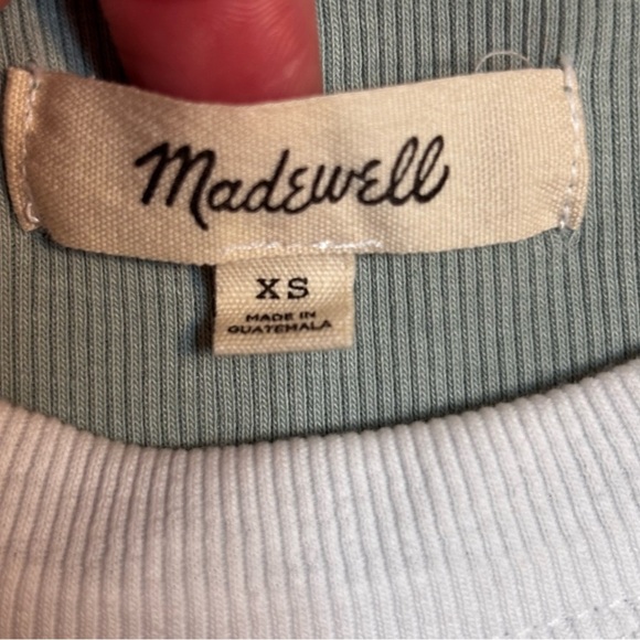 MADEWELL Brightside Rib Cutaway Cropped Tank Color Pale Celadon size XS - Picture 6 of 6